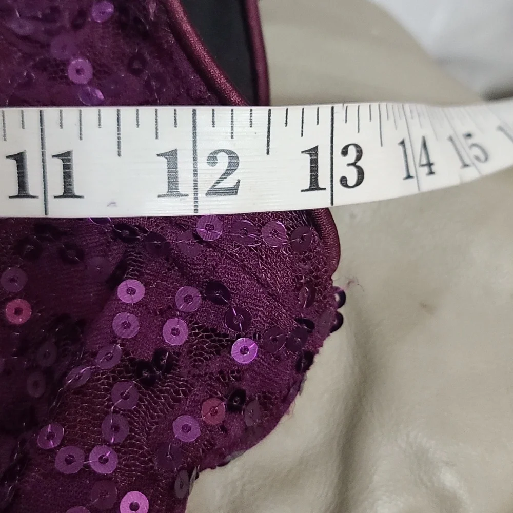 Weissman Dance Costume‎ Girls Purple Sequins Floral Applique Layers Sz LC? EUC